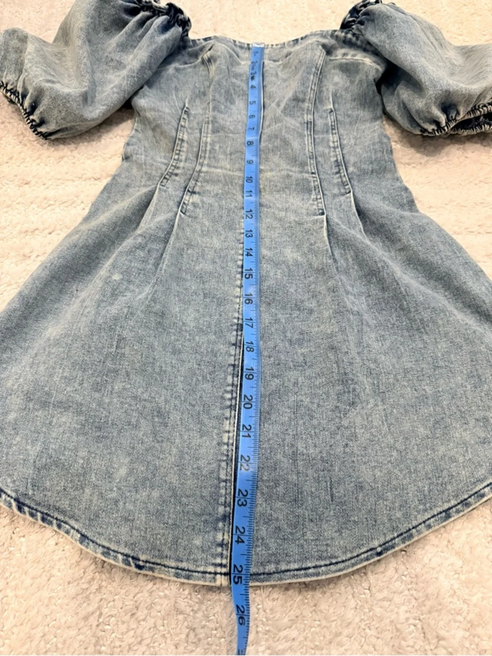 NWOT! Women’s One and Only Denim Puff Sleeve Mini Dress - Size XS - Picture 7 of 7